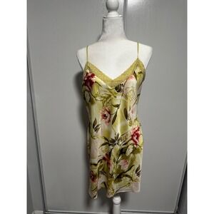 Vintage Valerie Stevens Floral Slip Dress Lace‎ Trim Lingerie Cottagecore Medium